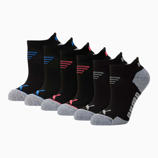 Women's Low Cut Socks [6 Pack], BLACK / PURPLE, extralarge
